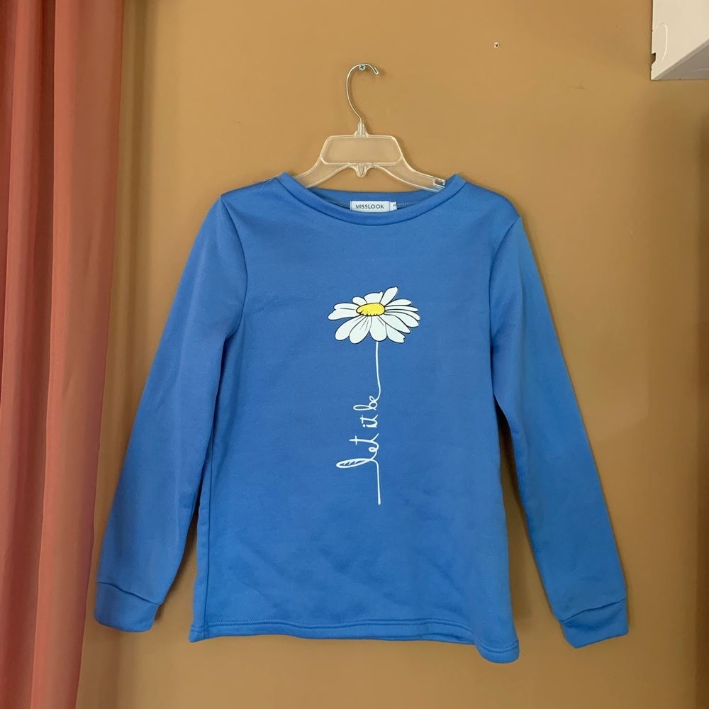 Misslook Daisy Let It Be Crewneck Sweatshirt S